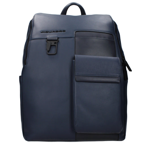 Piquadro Backpacks and Bumbags Men Leather Blue