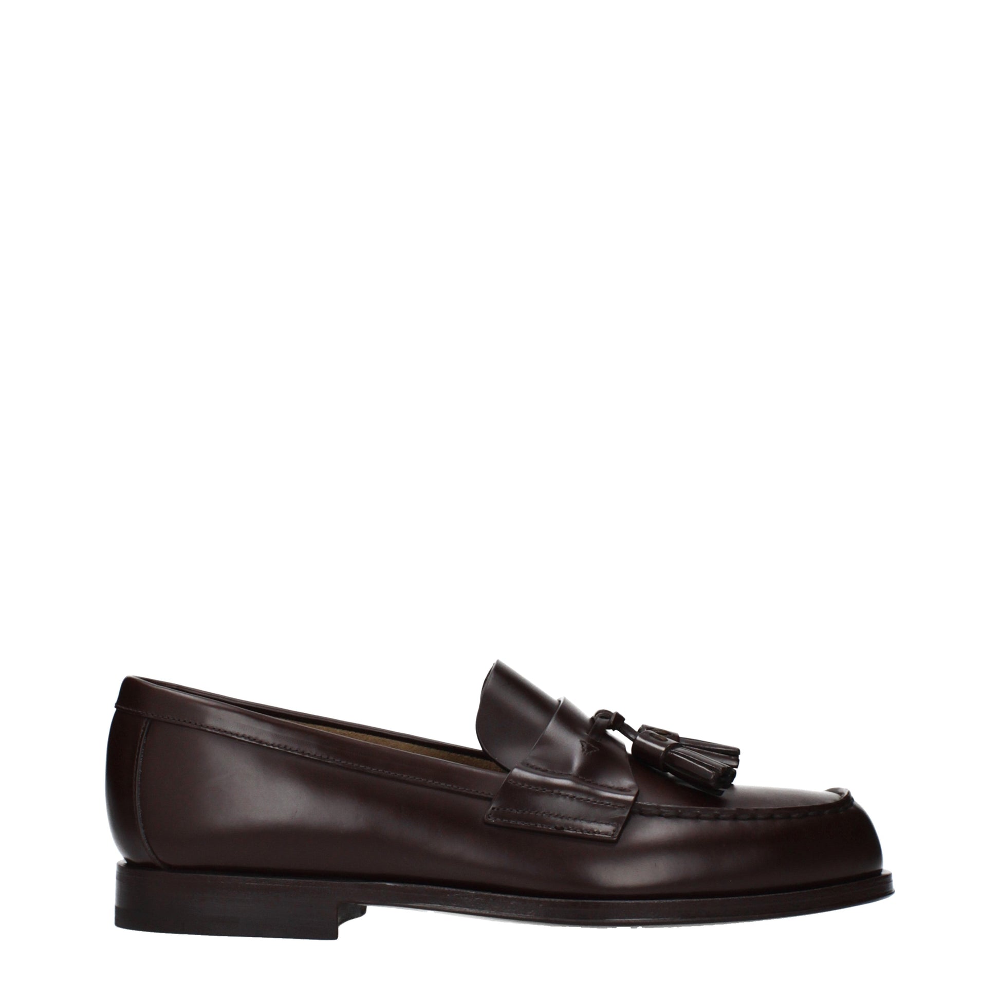 Prada Loafers Men Leather Brown/Burnt