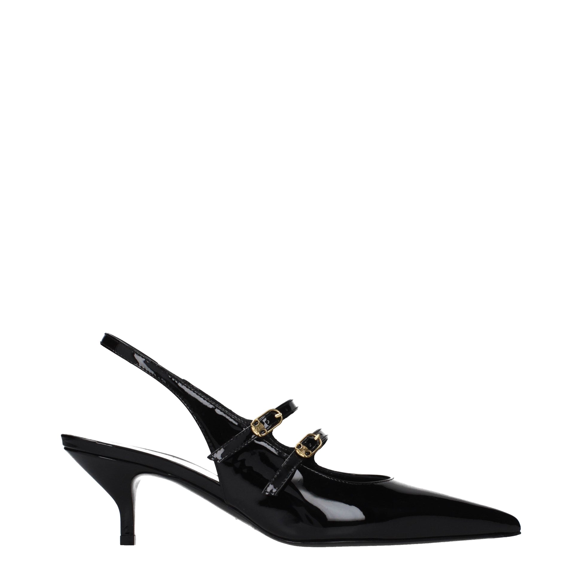 Celine Sandals Women Patent Leather Black