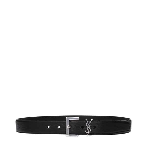 Saint Laurent Belts Men Leather Black