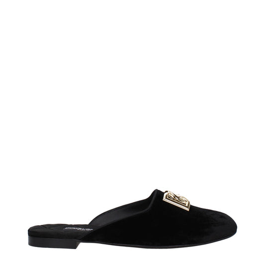 Dolce&Gabbana Slippers and Clogs Women Velvet Black