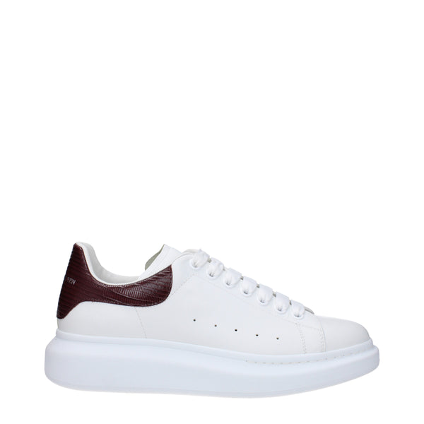 Alexander McQueen Sneakers Men Leather White/Burgundy