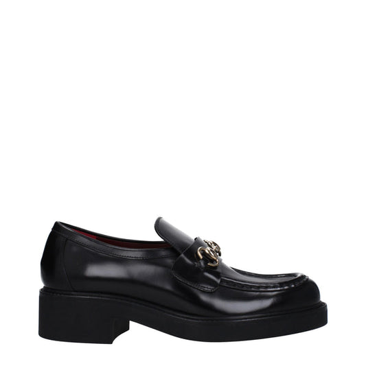 Gucci Loafers Women Leather Black