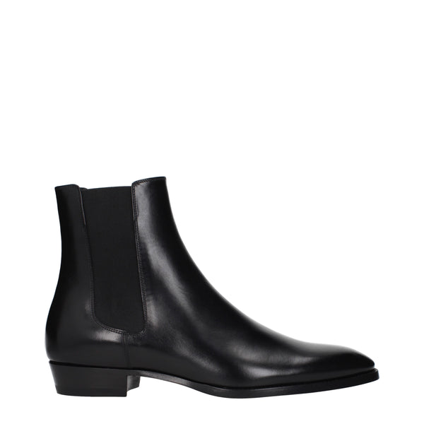 Celine Ankle Boots Men Leather Black