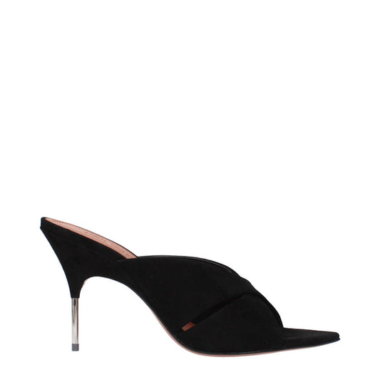 Amina Muaddi Sandals Women Suede Black