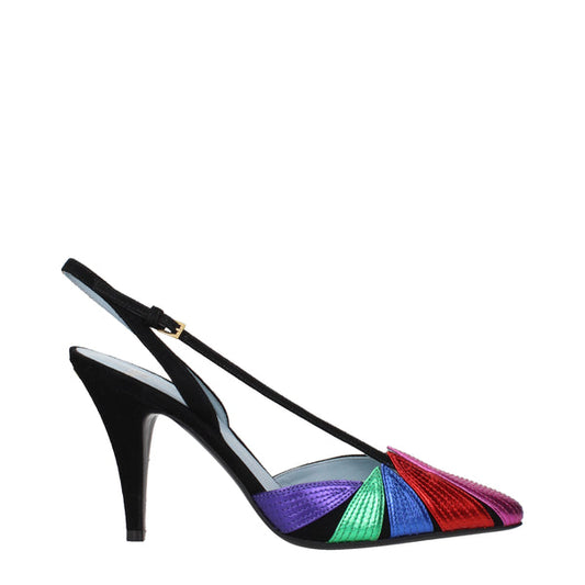 Valentino Garavani Sandals Women Suede Black/Multicolor