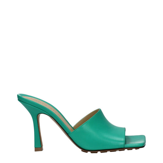 Bottega Veneta Sandals Women Leather Green/Acid Turquoise