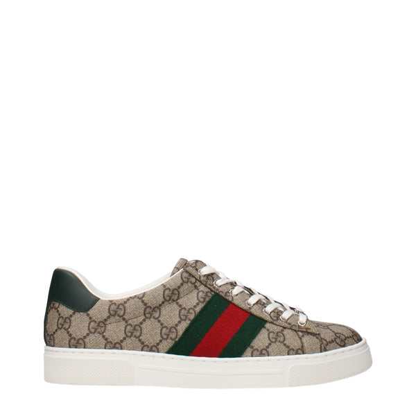 Gucci Sneakers Men Fabric  Beige/Green