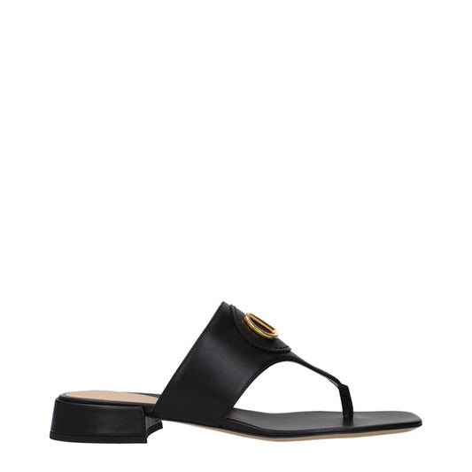 Valentino Garavani Flip Flops Women Leather Black