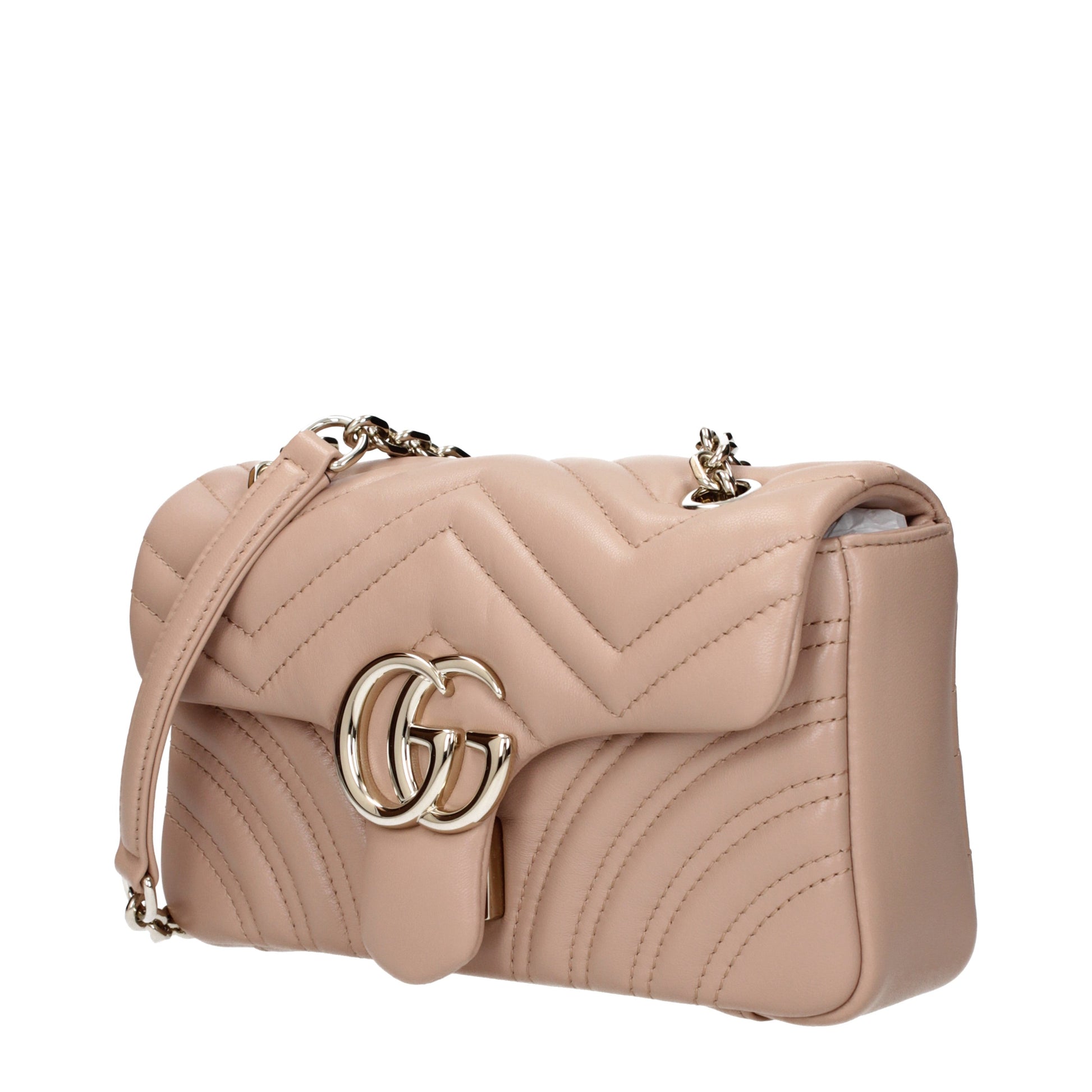 Gucci Shoulder Bags Women Leather Beige/Pink