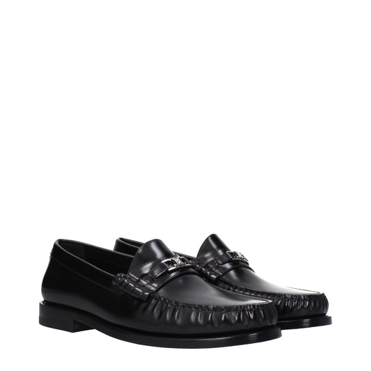 Celine Men's Loafers in Leather Black