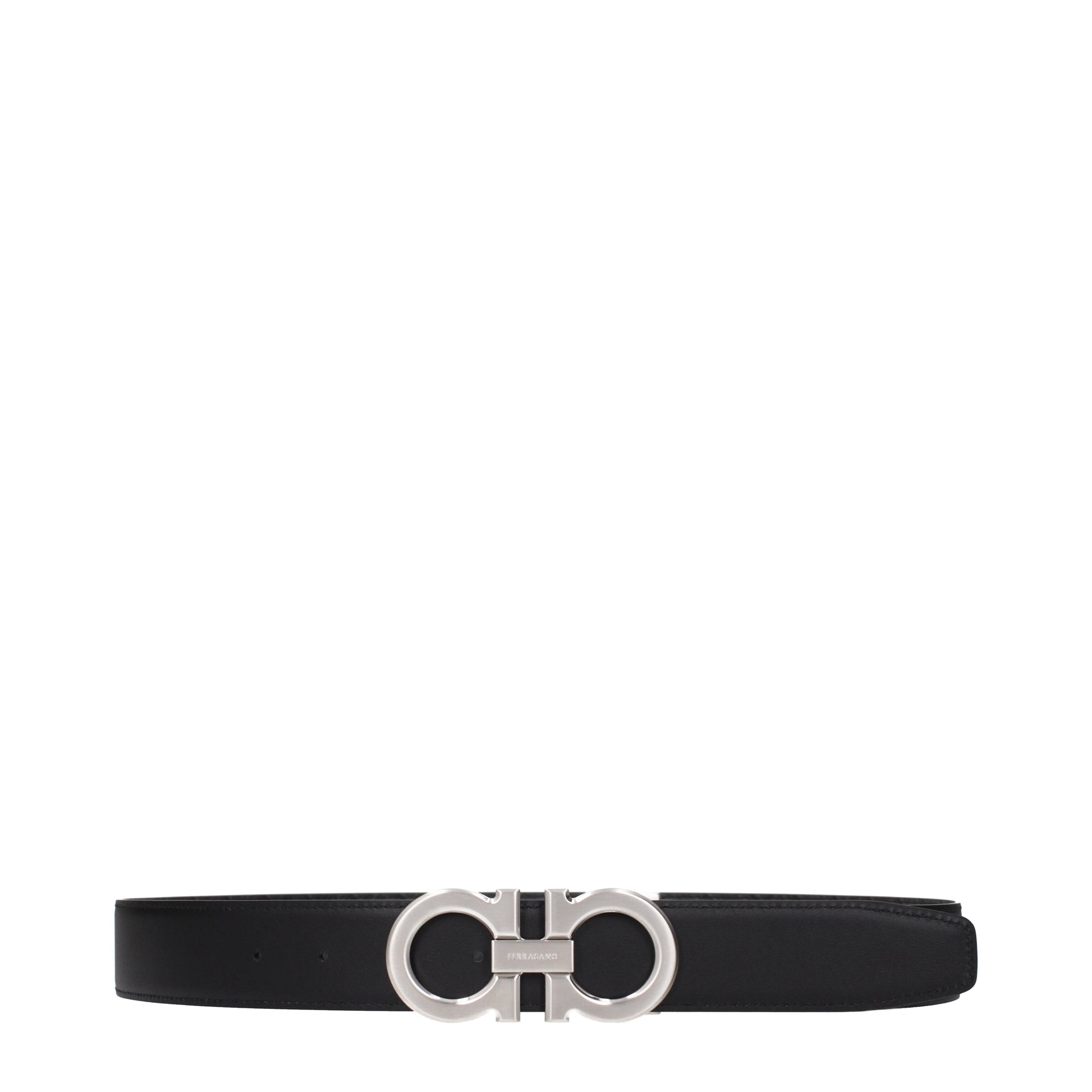 Salvatore Ferragamo Belts Men Fabric  Gray/Black