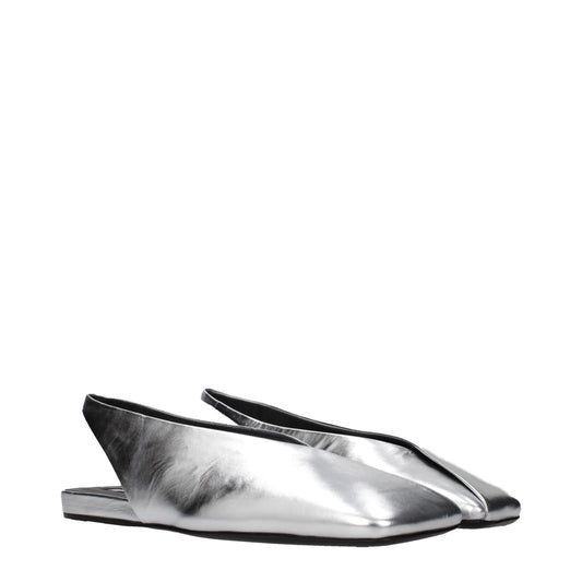 Jil Sander Sandals Women Leather Silver