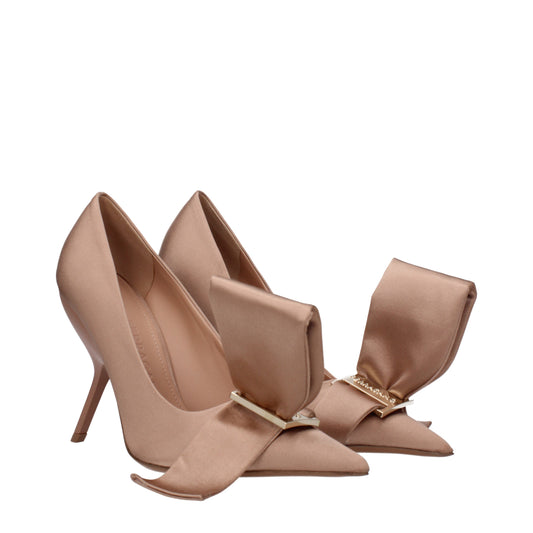 Salvatore Ferragamo Women's Pumps in Satin Beige/Amaretto