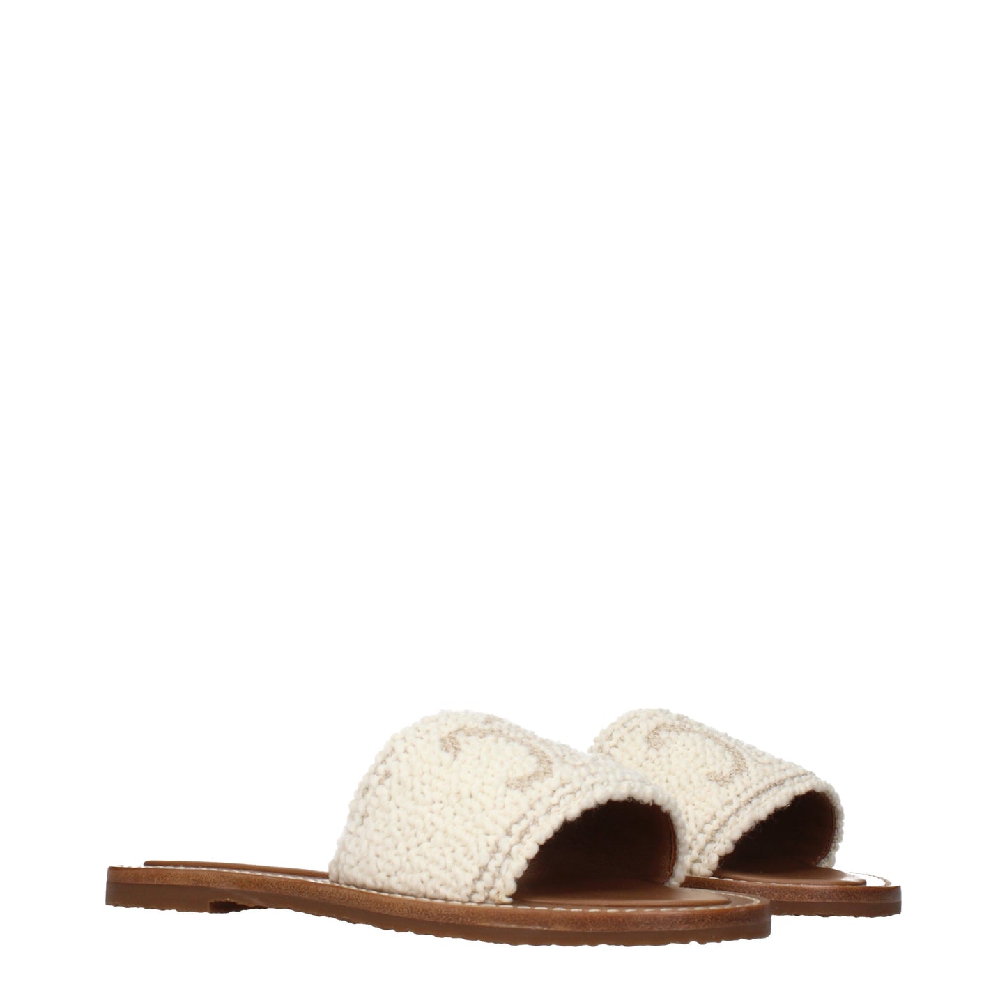 Celine Slippers and Clogs Women Fabric  Beige/Ecru