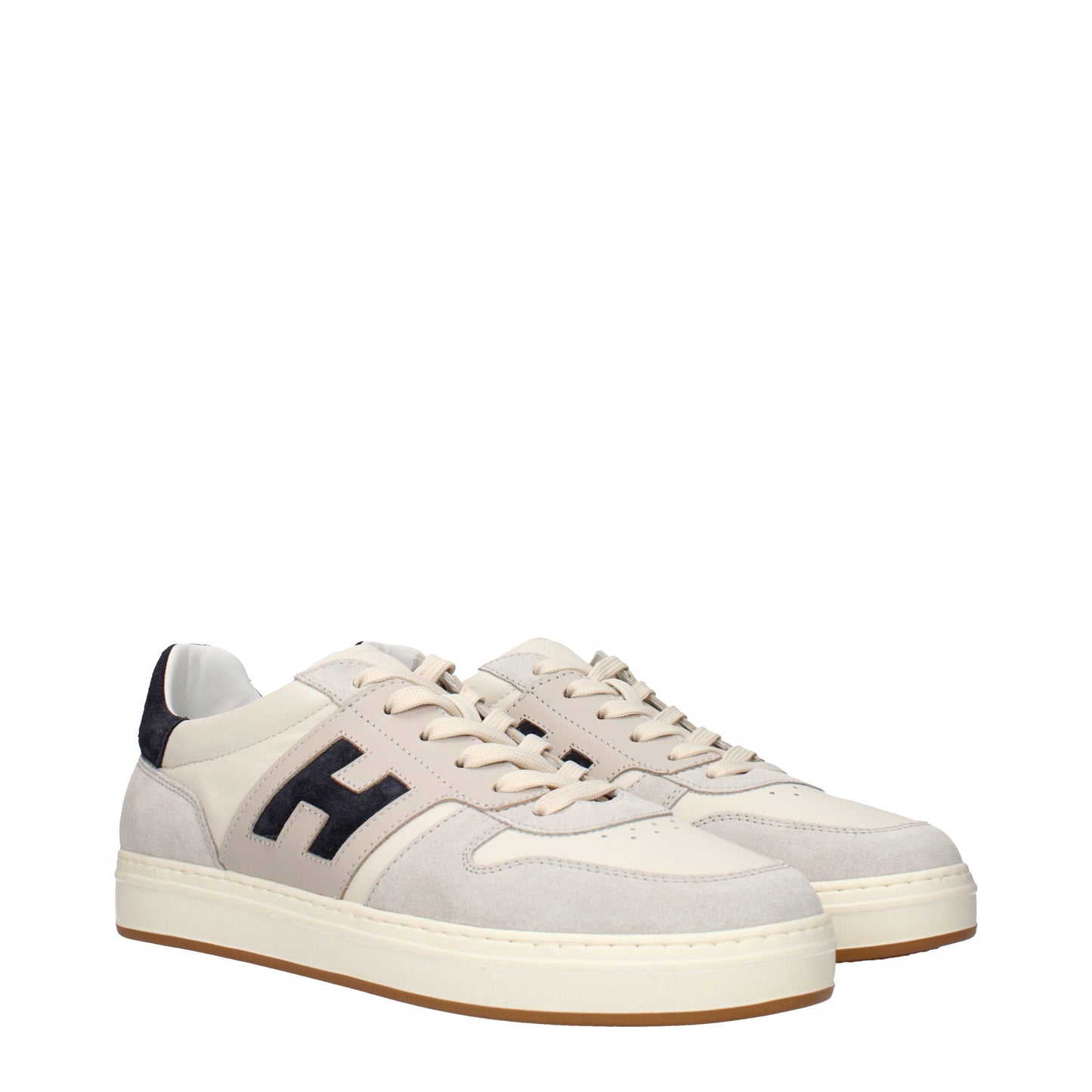 Hogan Sneakers Men Leather Beige/Dark Blue