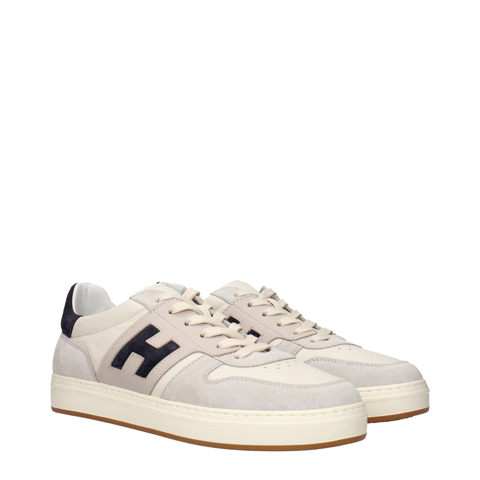 Hogan Sneakers Men Leather Beige/Dark Blue