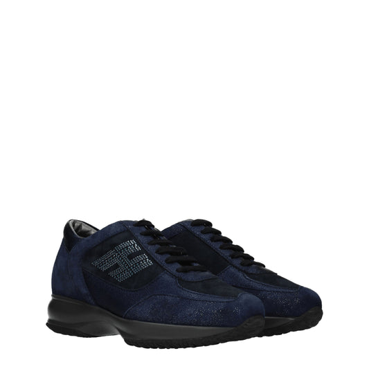 Hogan Women's Sneakers in Suede Blue/Sea Blue