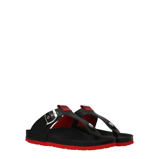 Love Moschino Women's Flip Flops in Leather Black