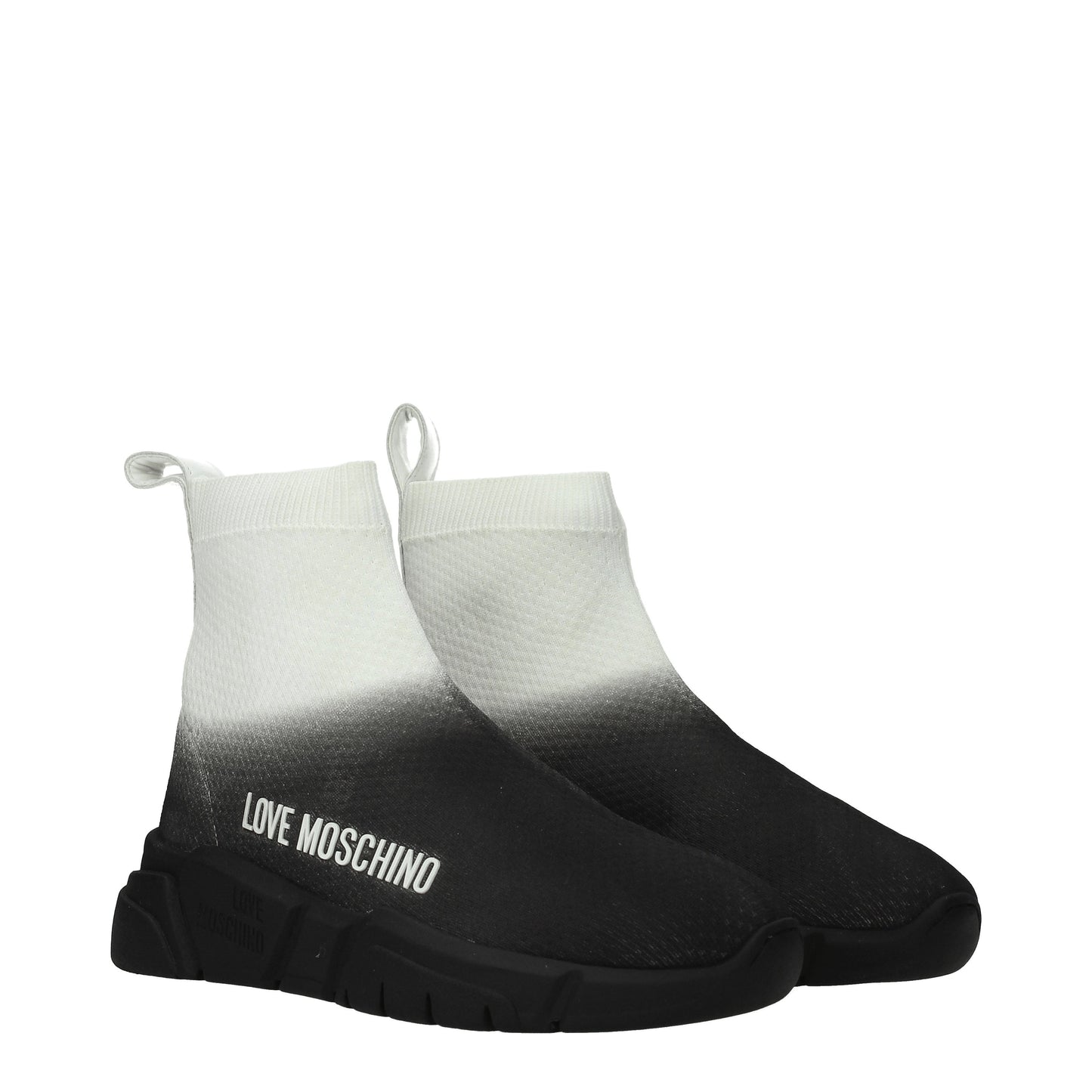 Love Moschino Women's Sneakers in Fabric  Black/Off White