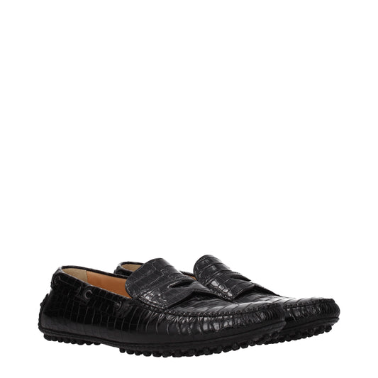 Car Shoe Men's Loafers in Leather Black