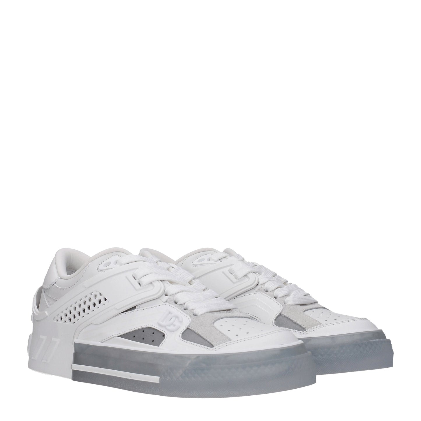 Dolce&Gabbana Men's Sneakers in Leather White/Silver