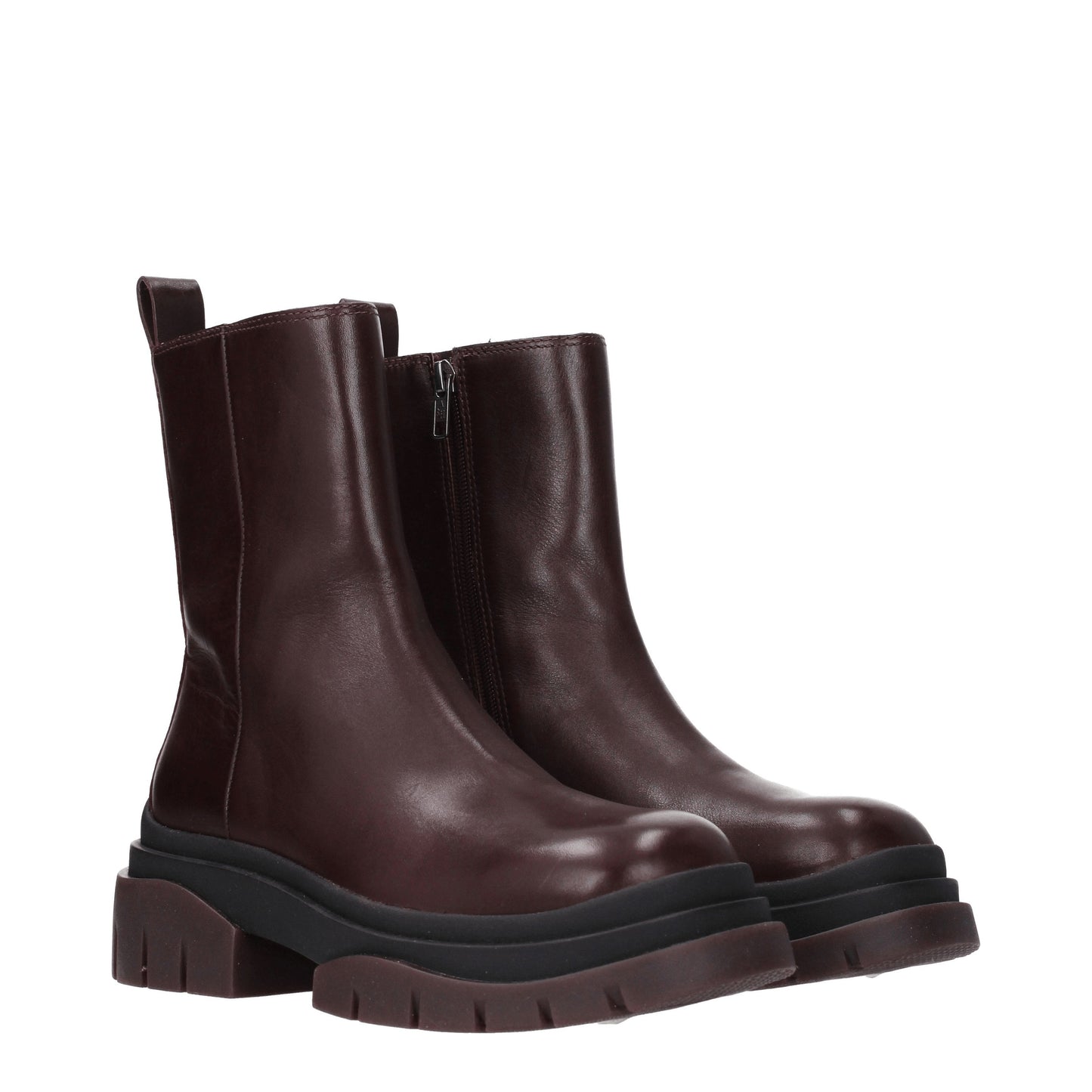 Ash Women's Boots in Leather Red/Bordeaux