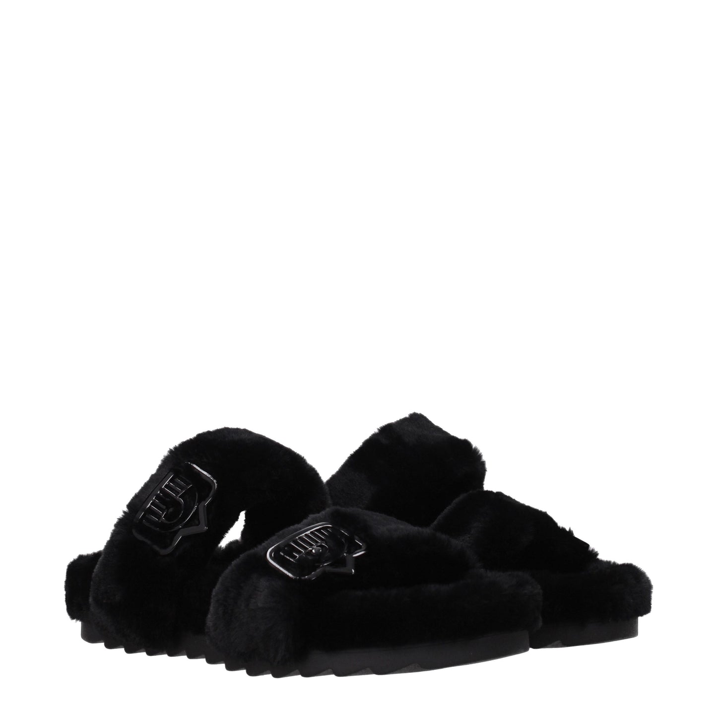 Chiara Ferragni Women's Sandals & Slippers in Eco Fur Black