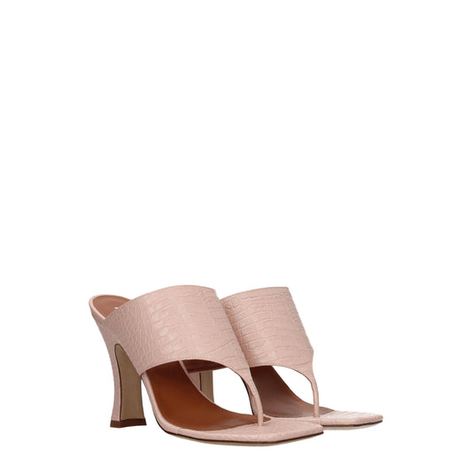 Paris Texas Women's Sandals in Leather Pink/Nude Pink