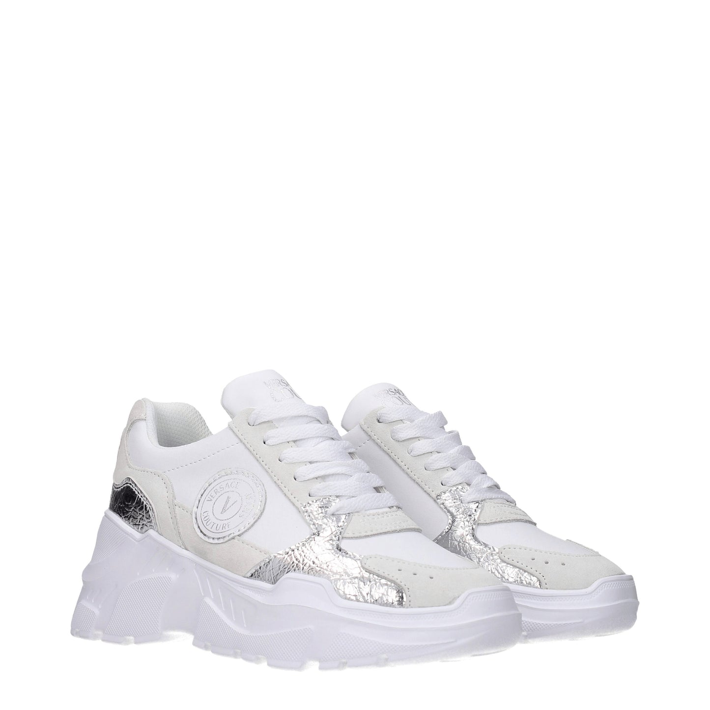 Versace Jeans Women's Sneakers in Leather White/Silver