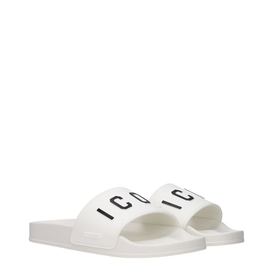 Dsquared2 Sandals & Slippers Men Rubber White/Optic White