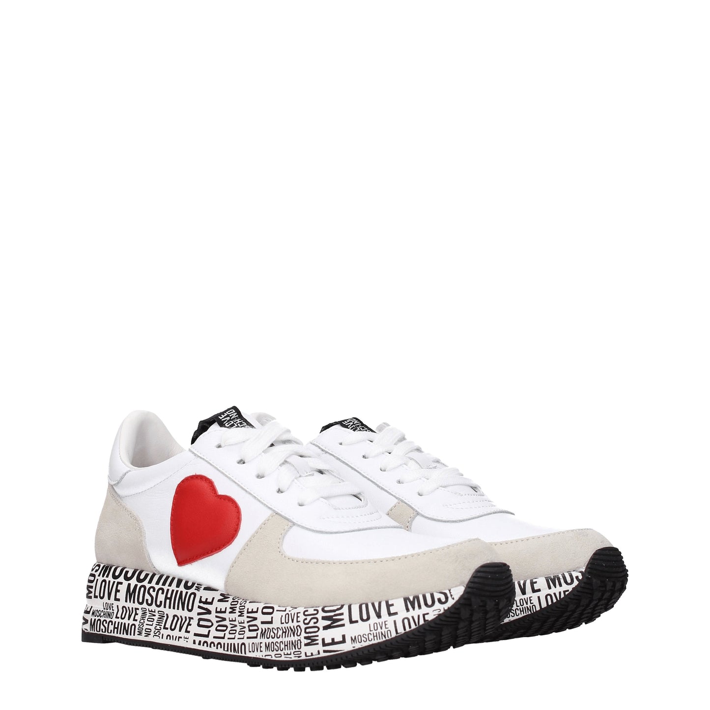 Love Moschino Women's Sneakers in Leather White/Red