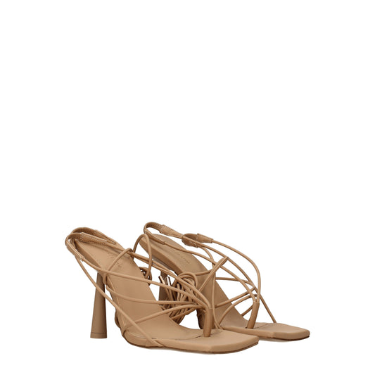 Gia Borghini Women's Sandals in Leather Beige/Cookie