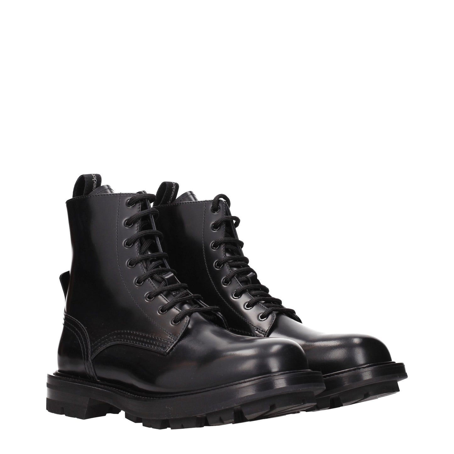 Alexander McQueen Men's Boots in Leather Black