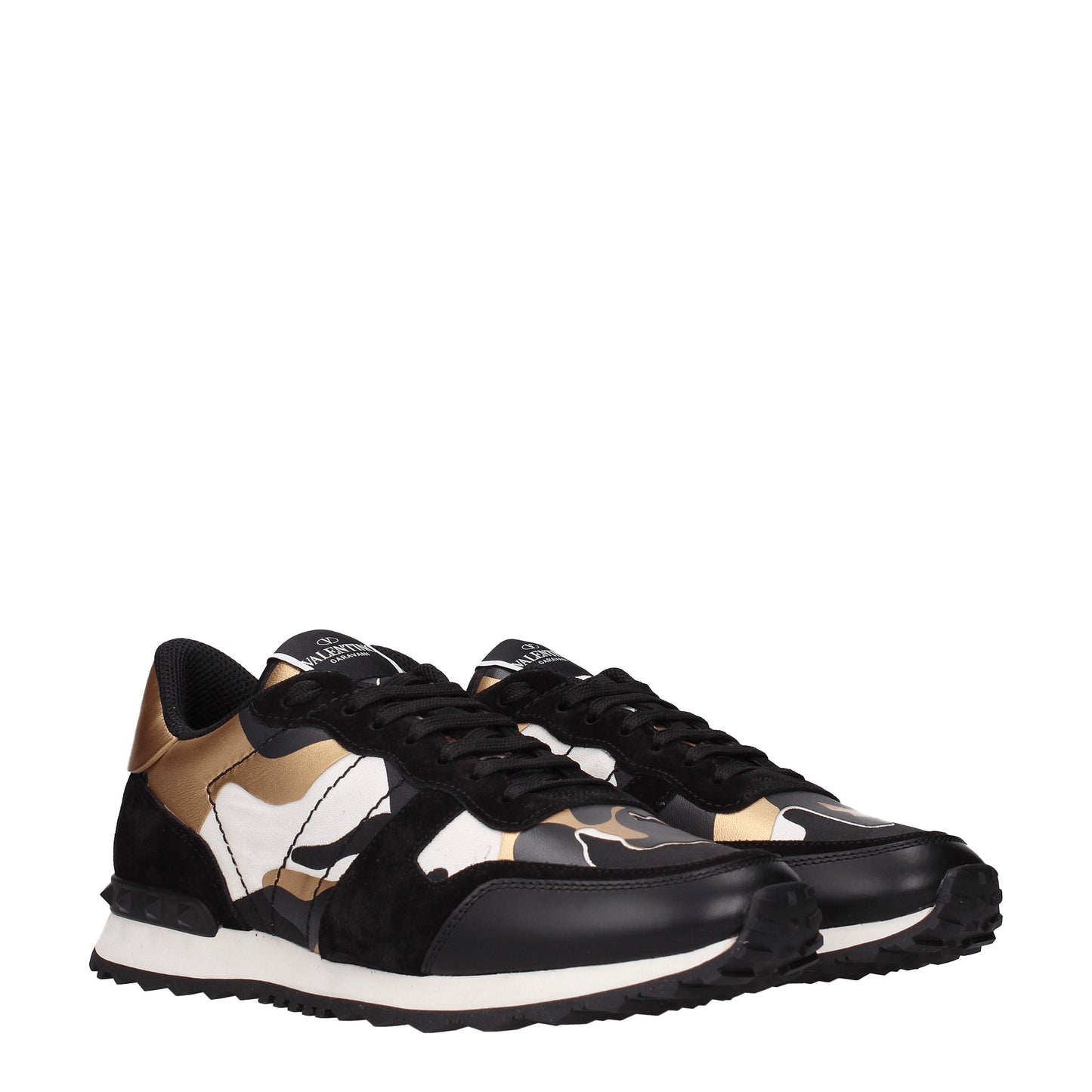 Valentino Garavani Men's Sneakers in Fabric  Black/Gold