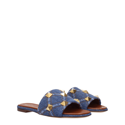 Valentino Garavani Women's Sandals & Slippers in Fabric  Blue/Denim