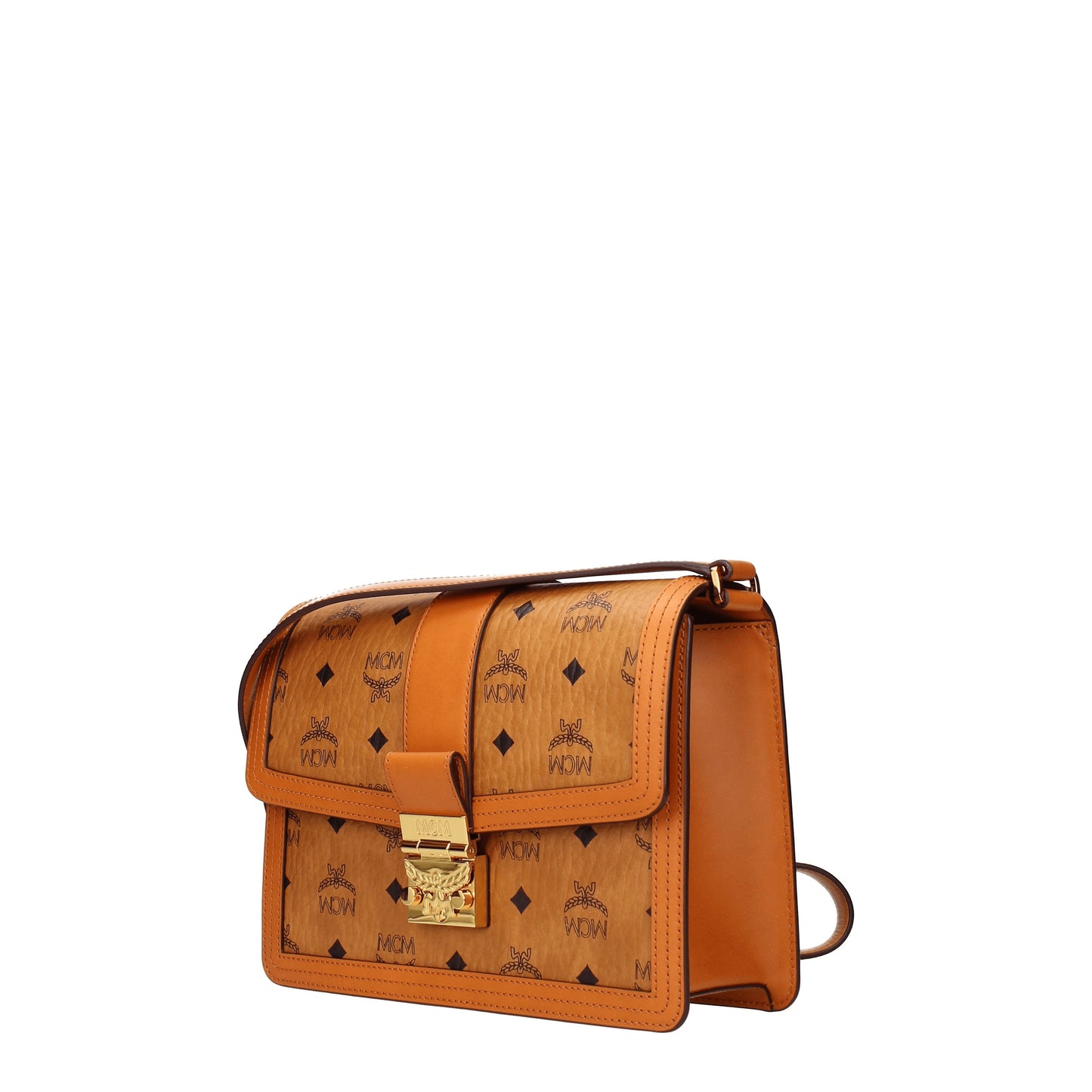 MCM Crossbody Bags Women Leather Brown/Cognac