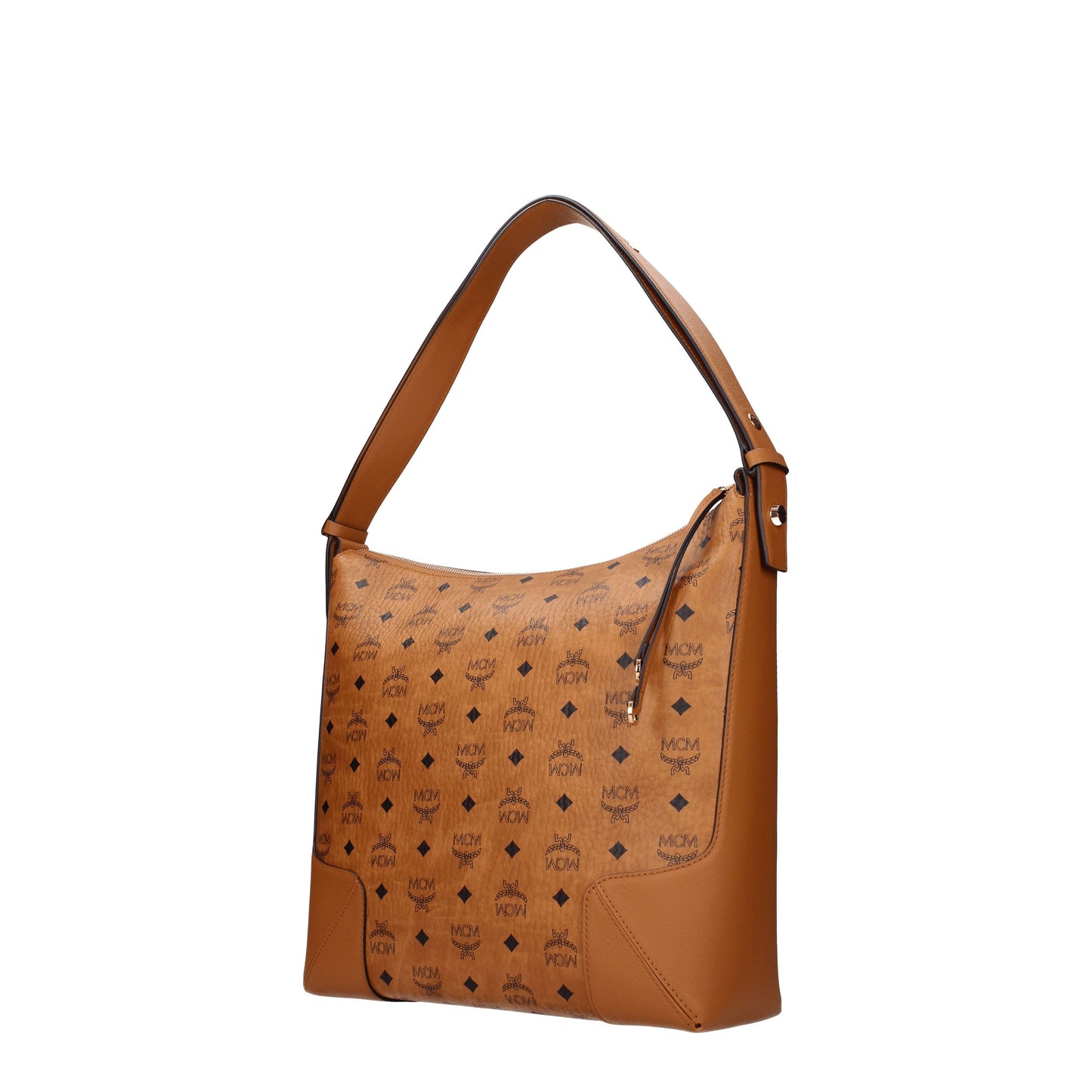 MCM Shoulder Bags Women Leather Brown/Cognac