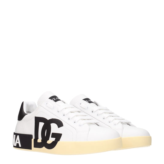 Dolce&Gabbana Men's Sneakers in Leather White/Black