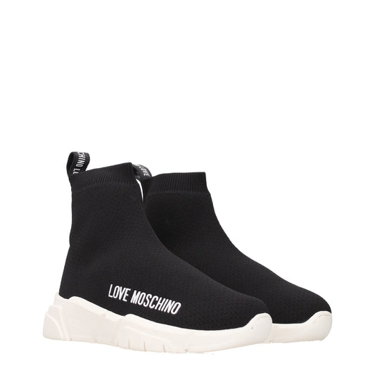 Love Moschino Women's Sneakers in Fabric  Black/White