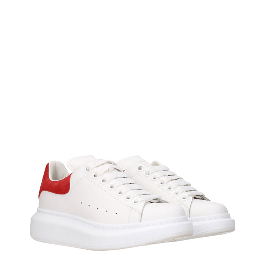 Alexander McQueen Women's Sneakers in Leather White/Red