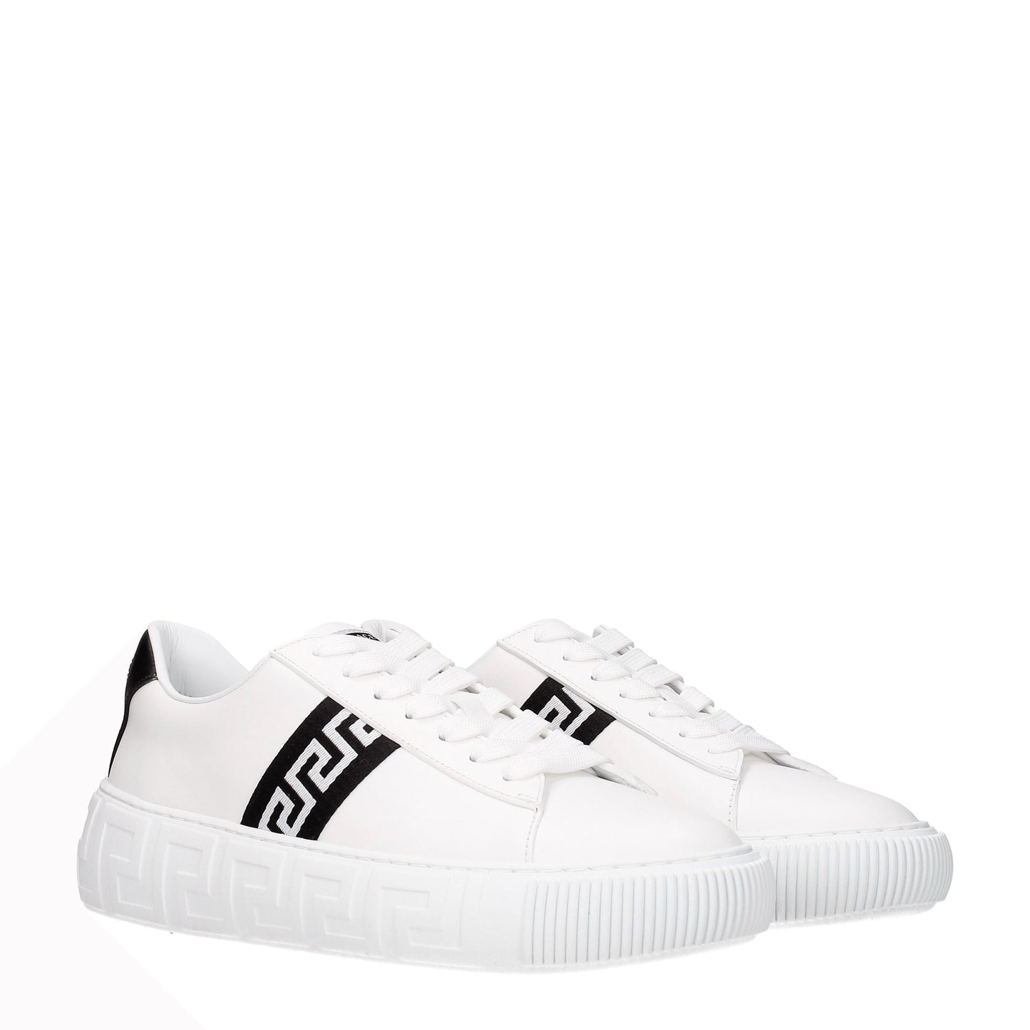 Versace Men's Sneakers in Leather White/Black