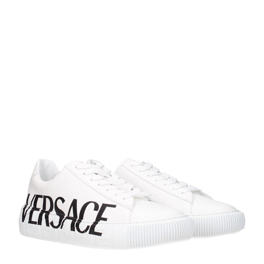 Versace Men's Sneakers in Leather White