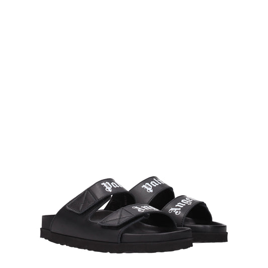 Palm Angels Women's Sandals & Slippers in Leather Black