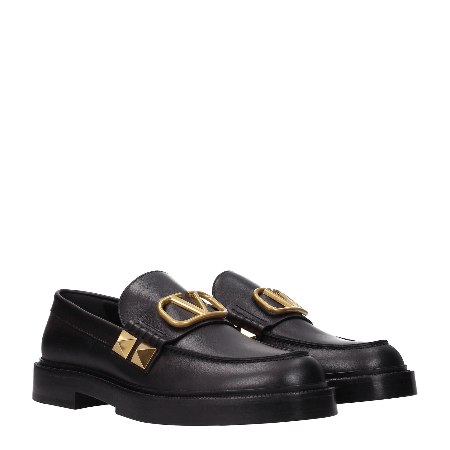 Valentino Garavani Men's Loafers in Leather Black