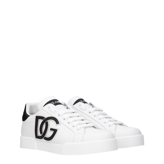 Dolce&Gabbana Women's Sneakers in Leather White/Black