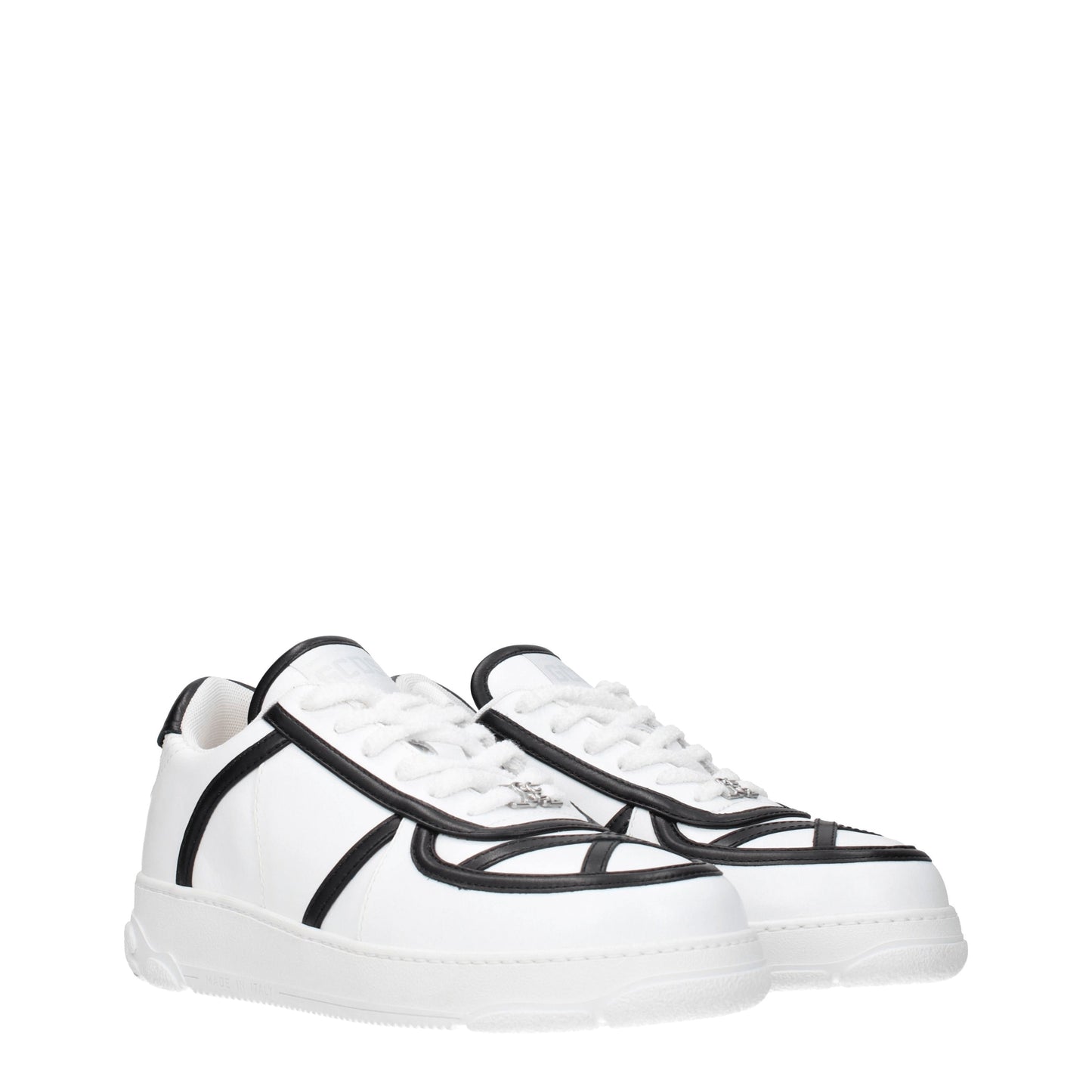 GCDS Men's Sneakers in Leather White/Black