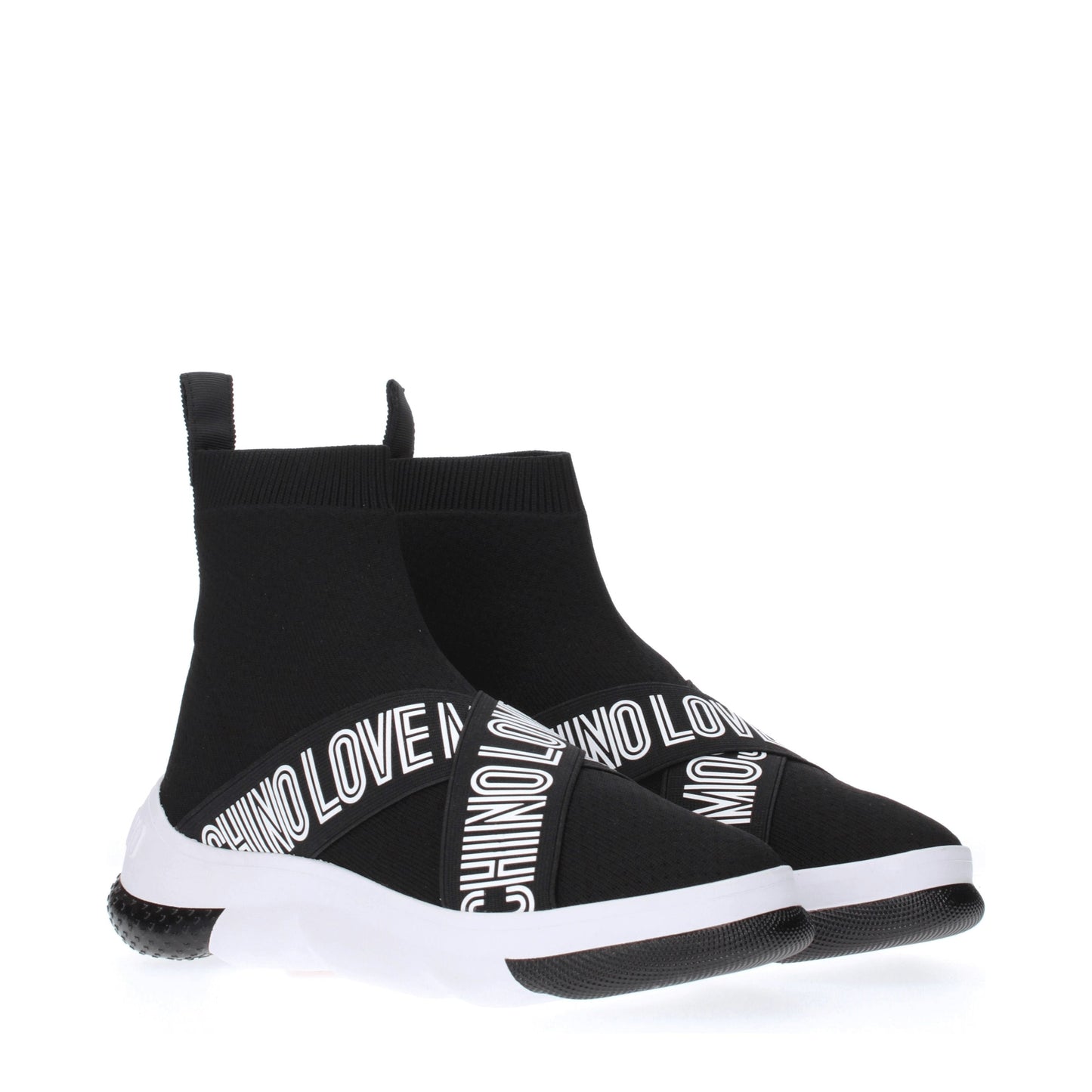 Love Moschino Women's Sneakers in Fabric  Black/White