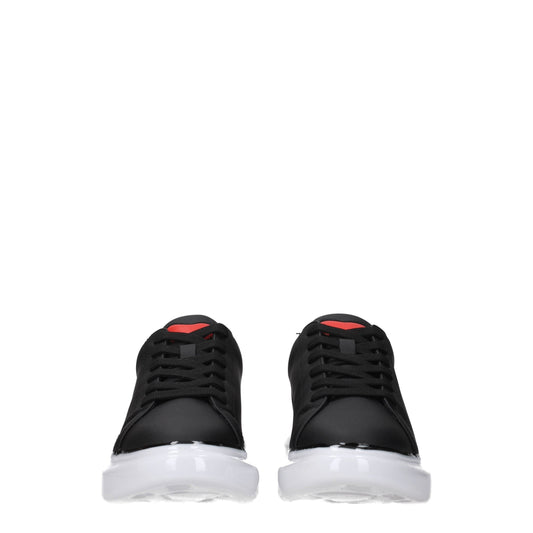 Love Moschino Women's Sneakers in Leather Black/Off White