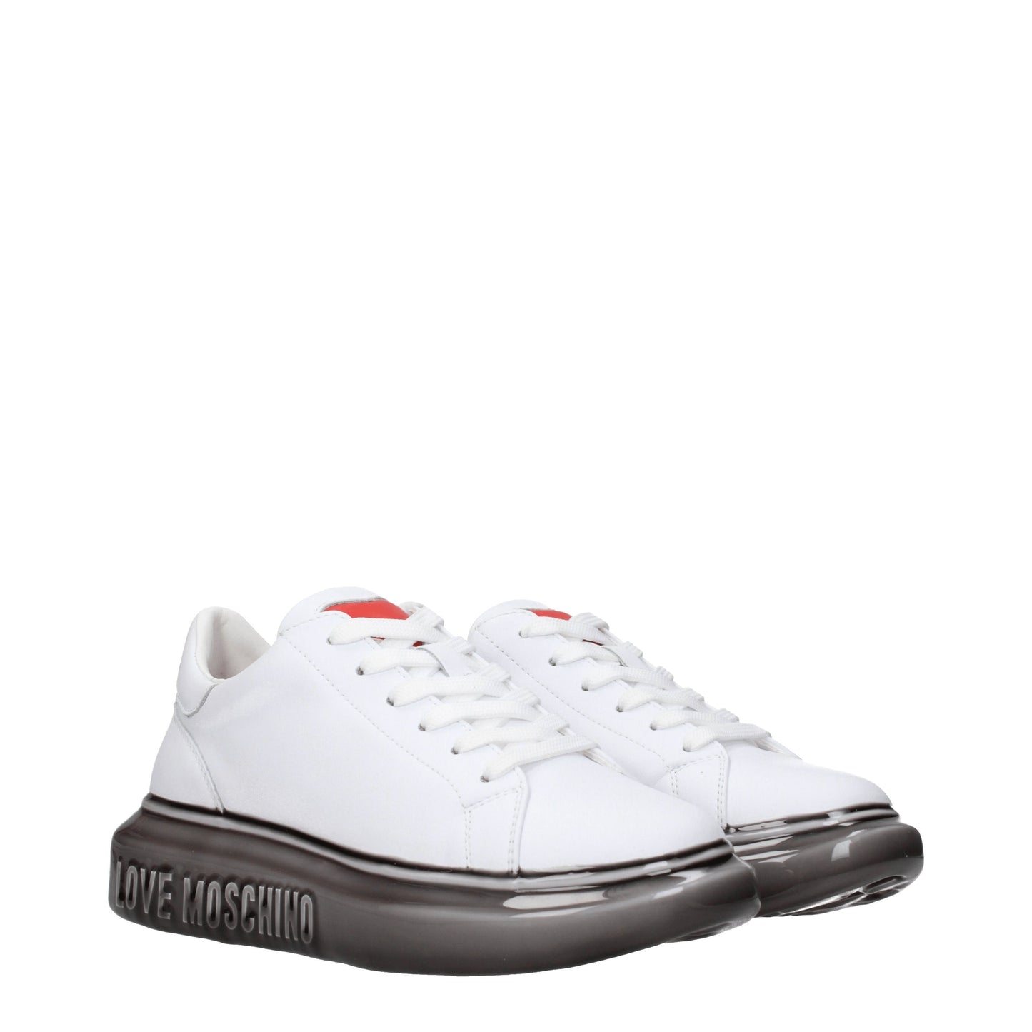 Love Moschino Women's Sneakers in Leather White/Black